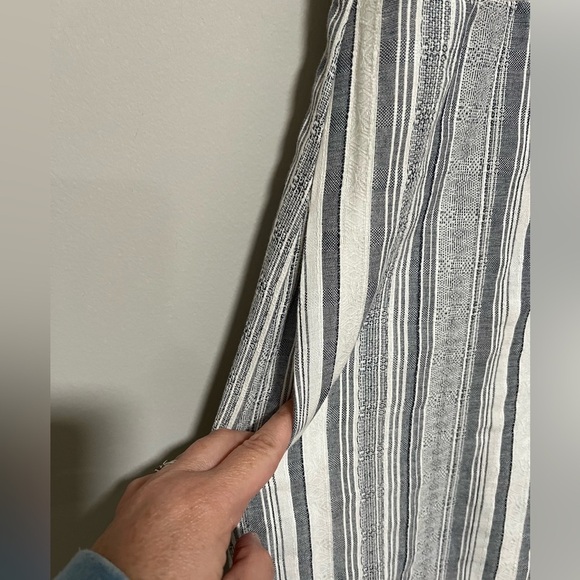 Violet Weekend Navy/Cream Stripe Cropped Jumpsuit Size 4 NEW Retro Wide Leg - Picture 5 of 13